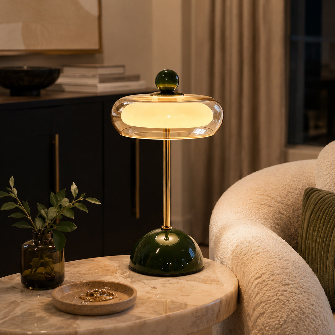 Lámpara de mesa de vidrio art déco Calvento