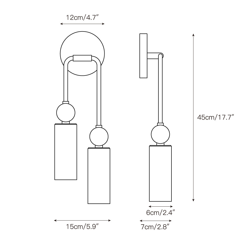Lámpara de pared con columna de alabastro
