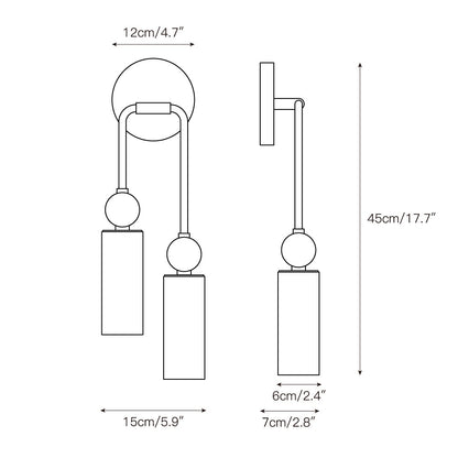 Lámpara de pared con columna de alabastro