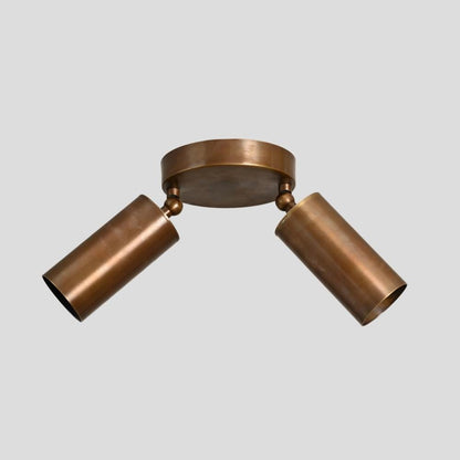Lámpara de techo Duvessa de latón de estilo mid-century con dos focos