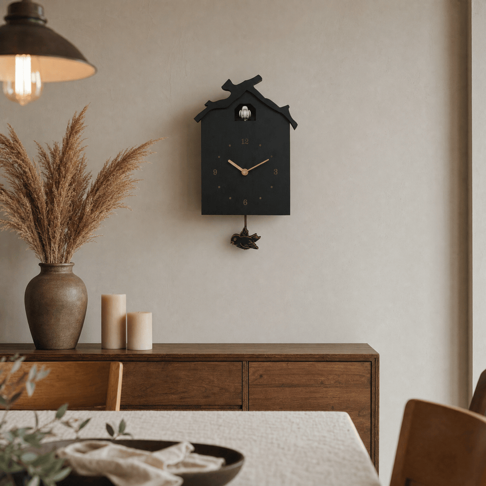 Reloj de cuco de péndulo de madera minimalista Dunmere