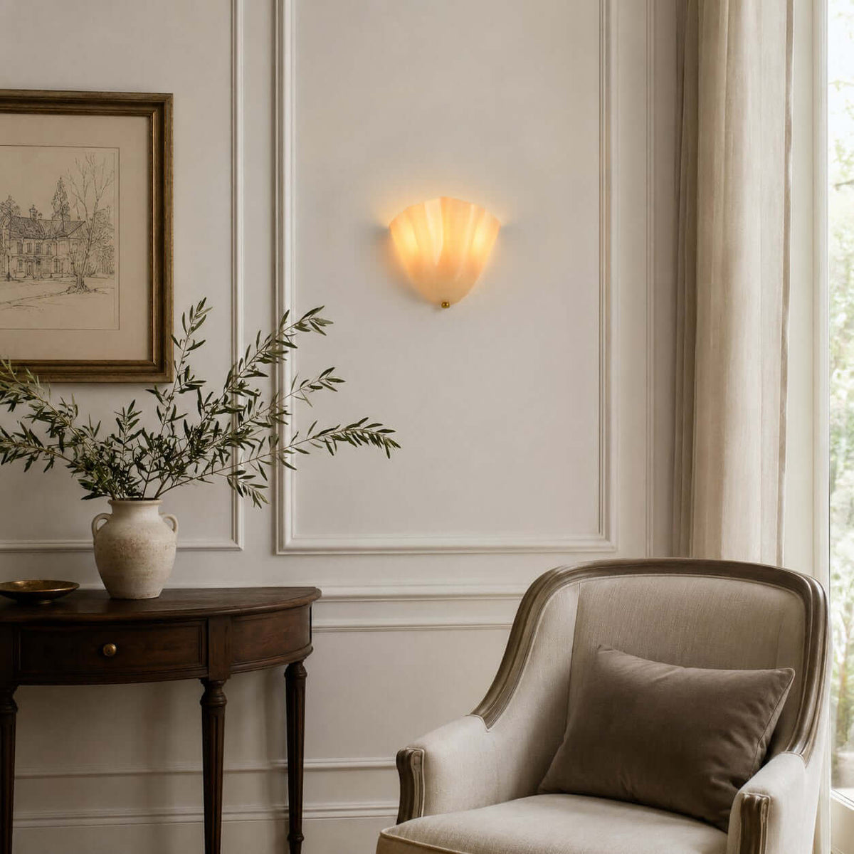 Aplique de pared de vidrio Draped