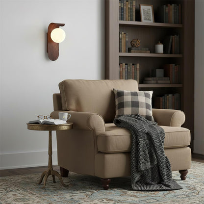 Lámpara de pared de madera con globo minimalista Velmara