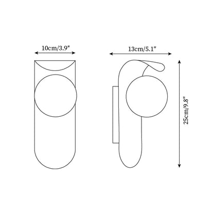 Lámpara de pared de madera con globo minimalista Velmara