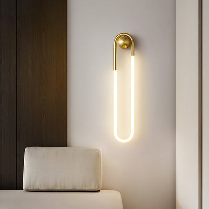 Lámpara de pared ovalada con tubo acrílico