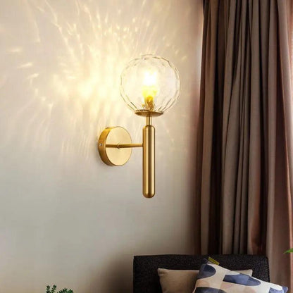 Aplique de pared moderno Ophira con esfera de vidrio