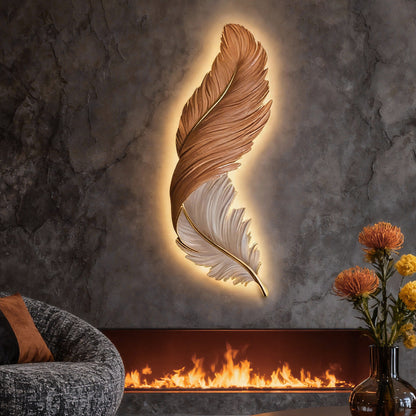 Lámpara de pared LED con diseño de pluma esculpida