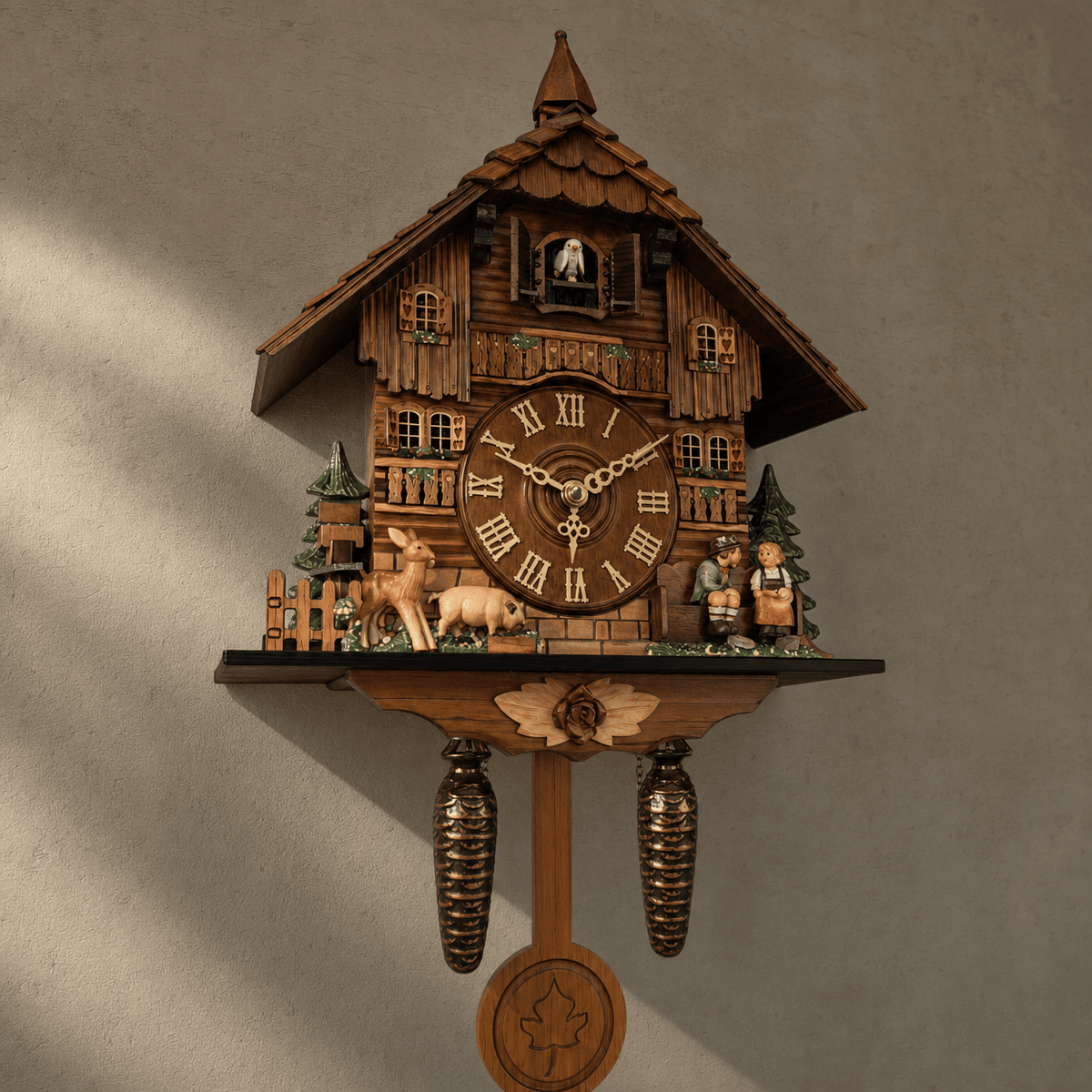 Reloj de cuco de péndulo Brenvika Alpine de MDF