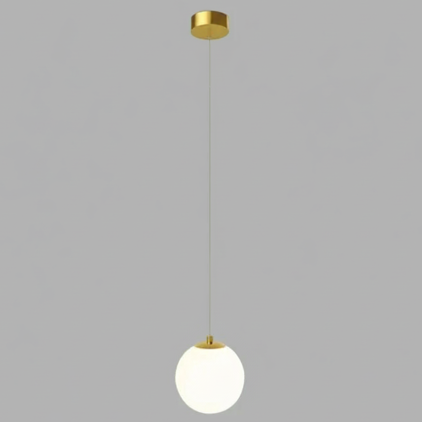 Lámpara colgante Solvara Nordic con esfera de vidrio opalino