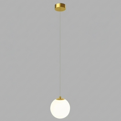 Lámpara colgante Solvara Nordic con esfera de vidrio opalino