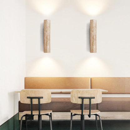Aplique de pared Torvela Japandi de travertino