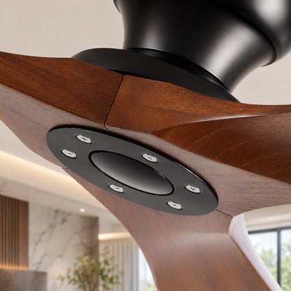Ventilador de techo de madera de tres aspas