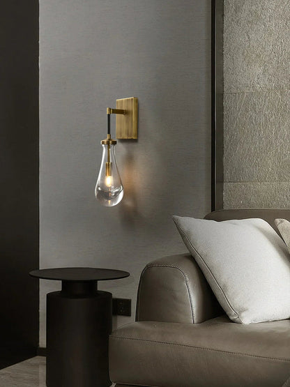 Lámpara de pared de vidrio en forma de lágrima