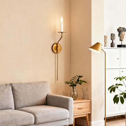 Aplique de pared de latón con forma de candelabro