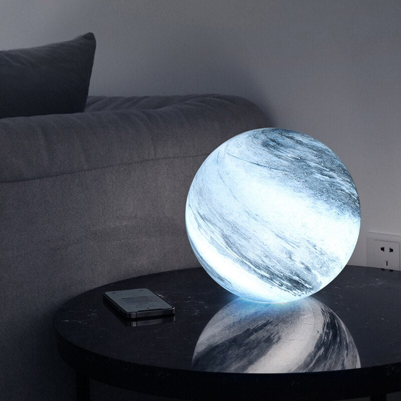 Lámpara de mesa lunar de vidrio celestial Selenora