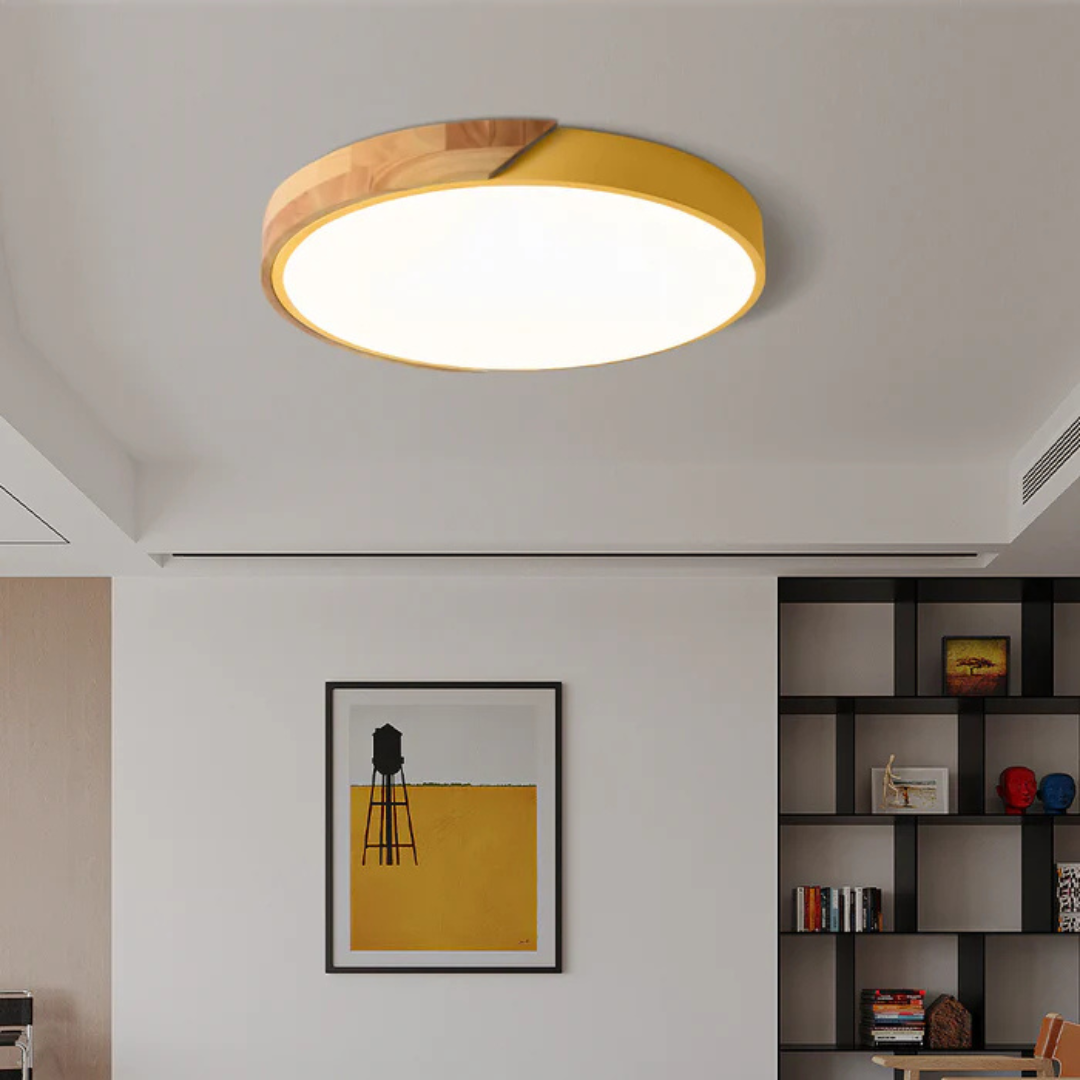 Lámpara de techo de madera escandinava Skalvi