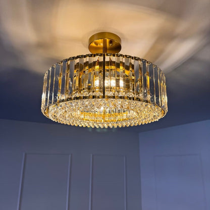 Lámpara de techo de cristal tallado glamuroso