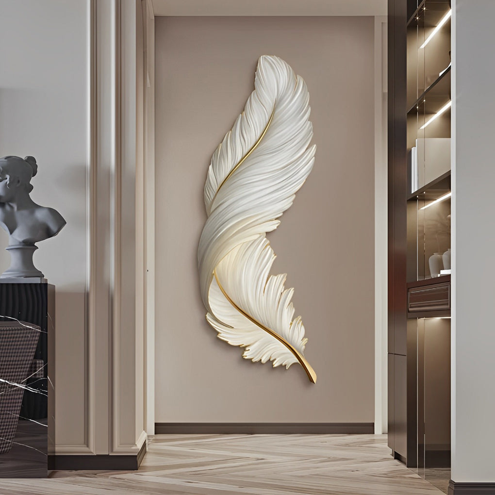 Lámpara de pared LED con diseño de pluma esculpida