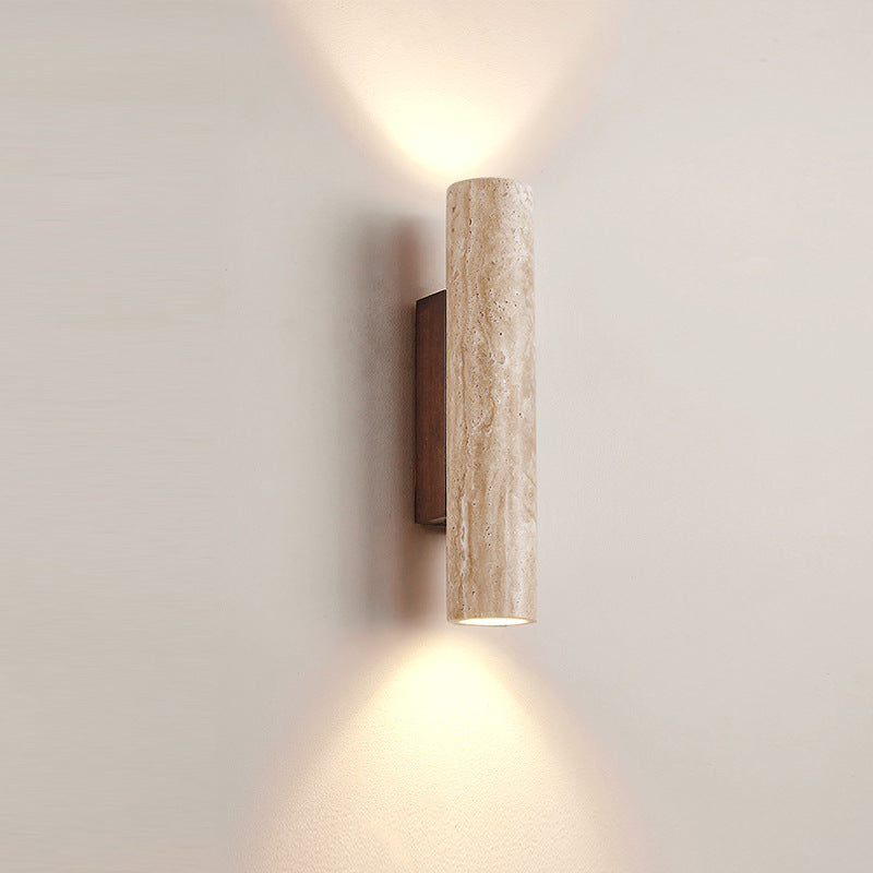 Aplique de pared Torvela Japandi de travertino