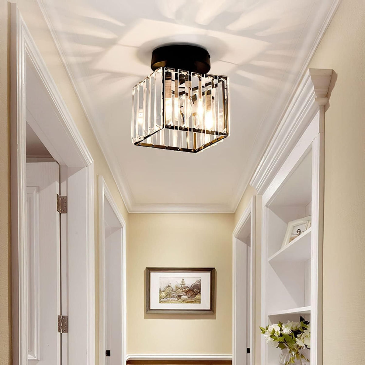 Lámpara de techo de cristal minimalista Orvella de montaje al ras