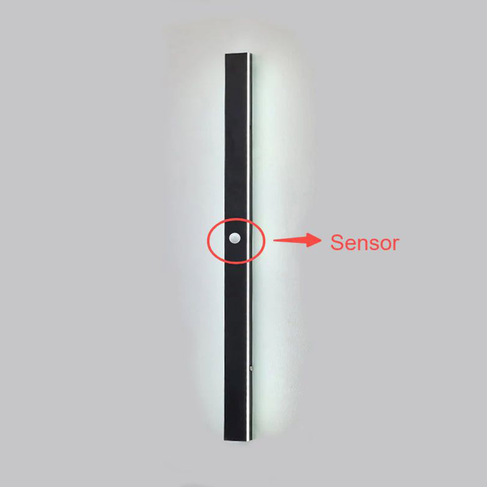 Aplique de pared exterior Veldrin minimalista y delgado de metal negro