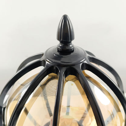 Farol clásico de vidrio con rejilla para poste