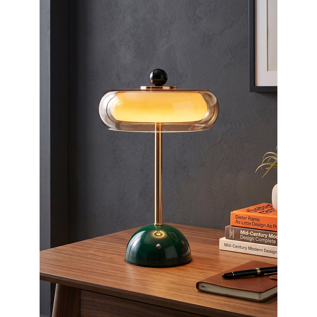 Lámpara de mesa de vidrio art déco Quorren