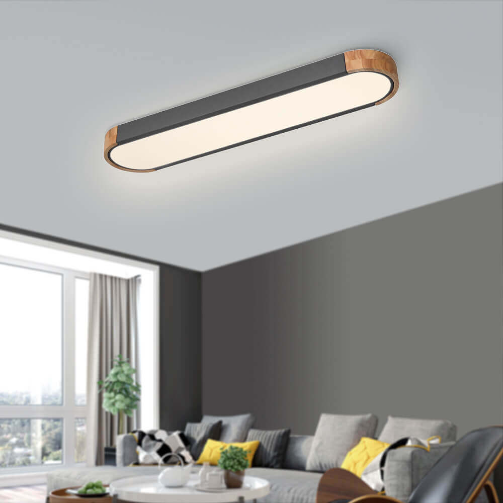 Lámpara de techo LED ovalada de madera minimalista Ovalyn