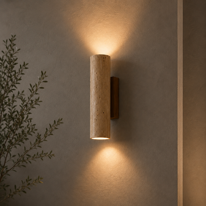 Aplique de pared Kalvessa Japandi de travertino