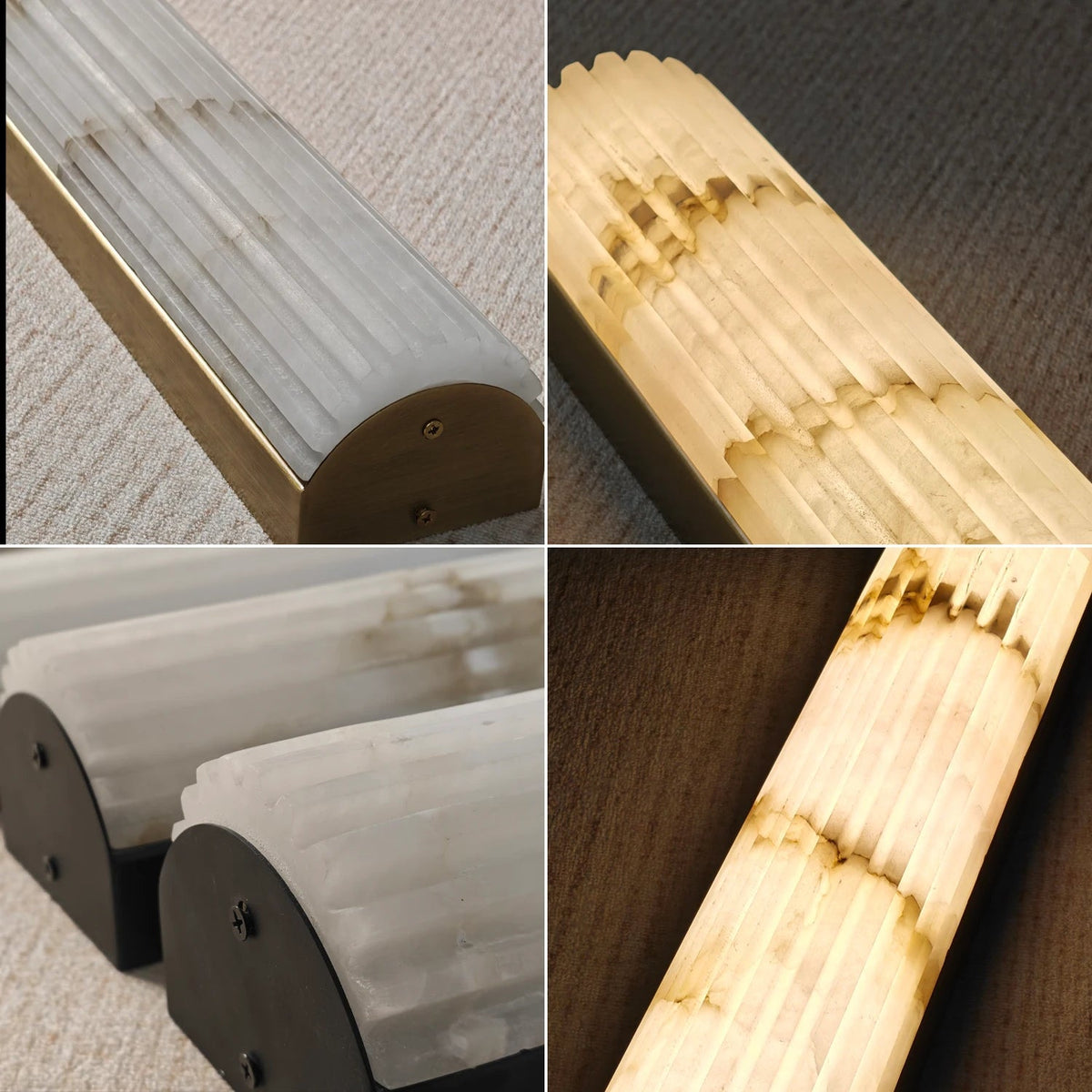 Lámpara de pared de alabastro acanalado minimalista Rivenna
