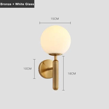 Aplique de pared moderno Ophira con esfera de vidrio