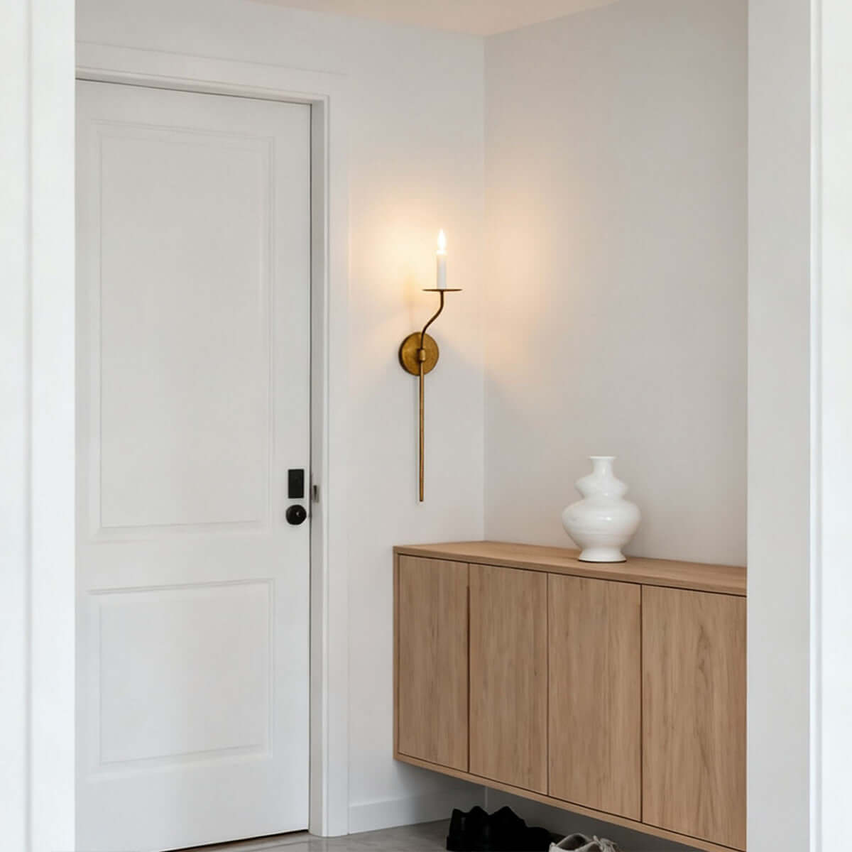 Aplique de pared de latón con forma de candelabro