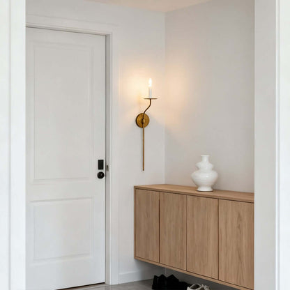 Aplique de pared de latón con forma de candelabro