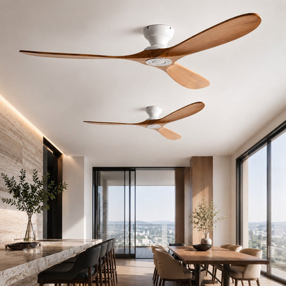 Ventilador de techo de madera de tres aspas