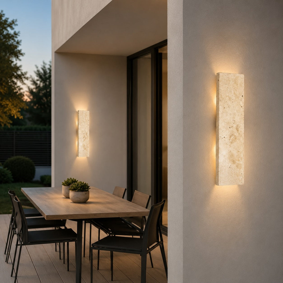 Lámpara de pared de piedra travertino