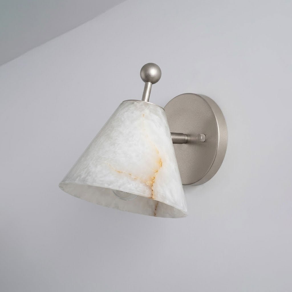 Lámpara de pared cónica de alabastro