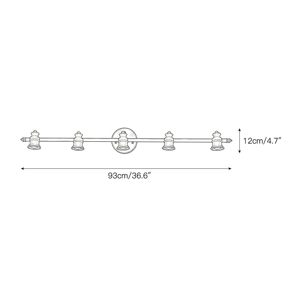 Lámpara de pared tipo foco lineal de latón