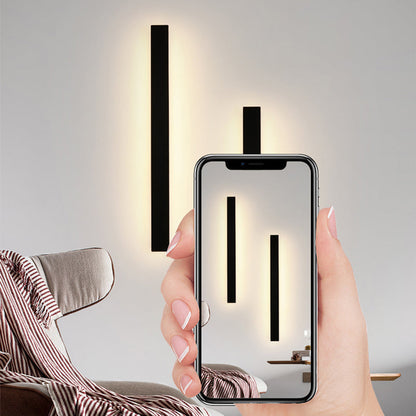 Aplique de pared exterior Veldrin minimalista y delgado de metal negro