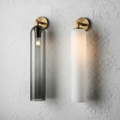 Aplique de pared cilíndrico de vidrio minimalista Lumessa