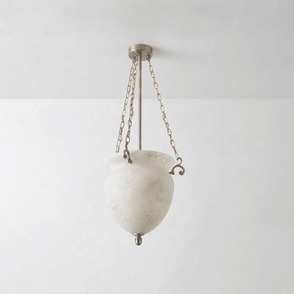 Colgante de cadena con urna de alabastro