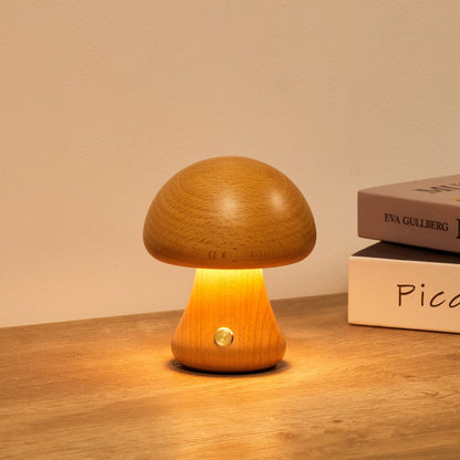 Lámpara de mesa de madera escandinava Fungara