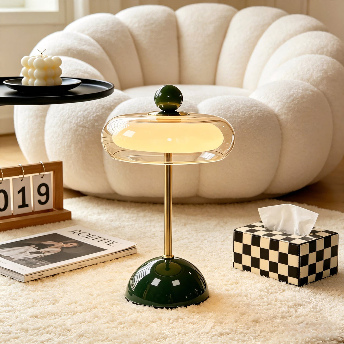 Lámpara de mesa de vidrio art déco Calvento