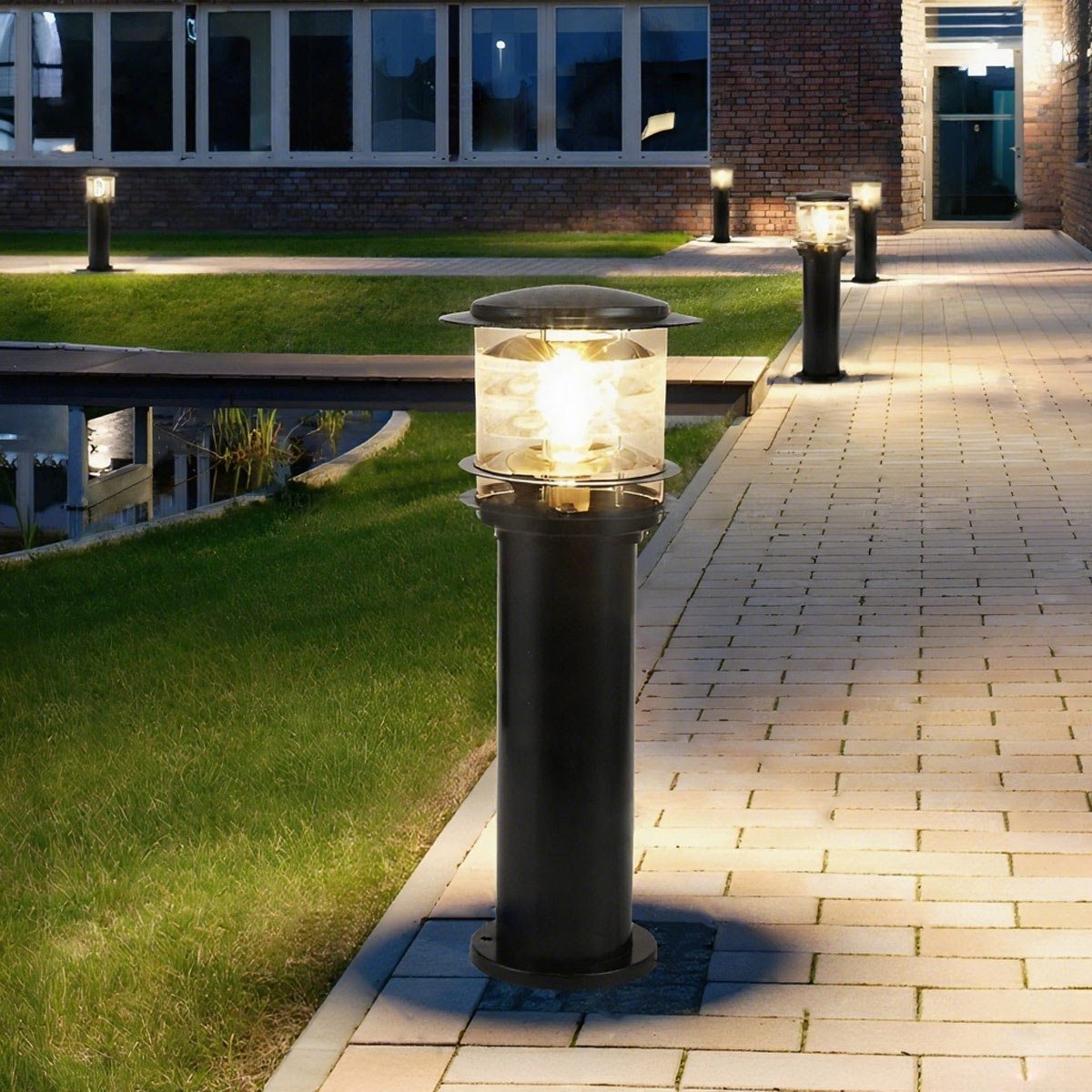 Lámpara de baliza de jardín moderna de aluminio Velmora