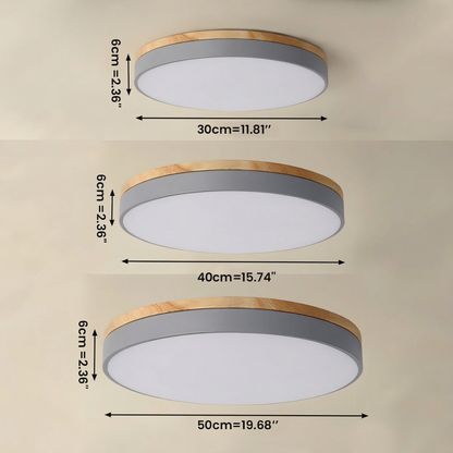 Lámpara de techo de madera bicolor enrasada