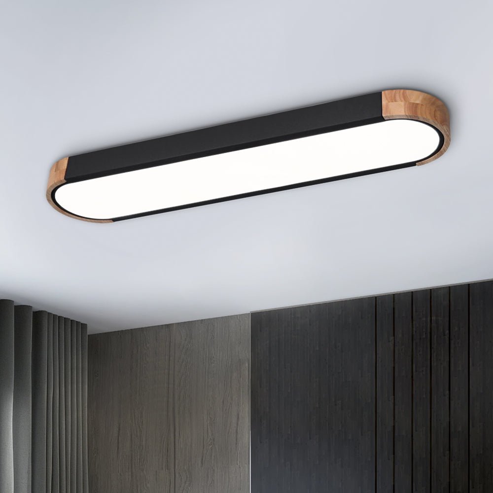 Lámpara de techo LED ovalada de madera minimalista Ovalyn