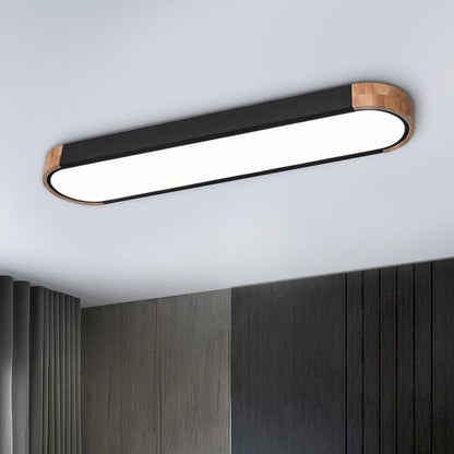 Lámpara de techo LED ovalada de madera minimalista Ovalyn