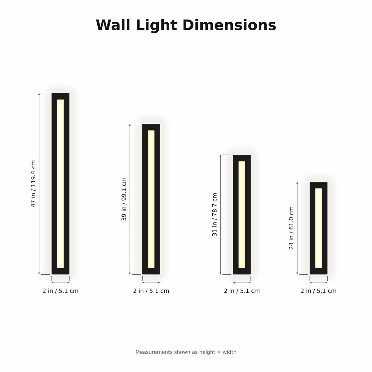 Lámpara de pared lineal de hierro y acrílico