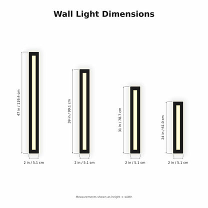 Lámpara de pared lineal de hierro y acrílico