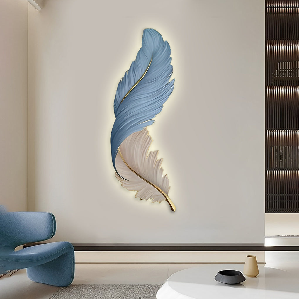 Lámpara de pared LED con diseño de pluma esculpida