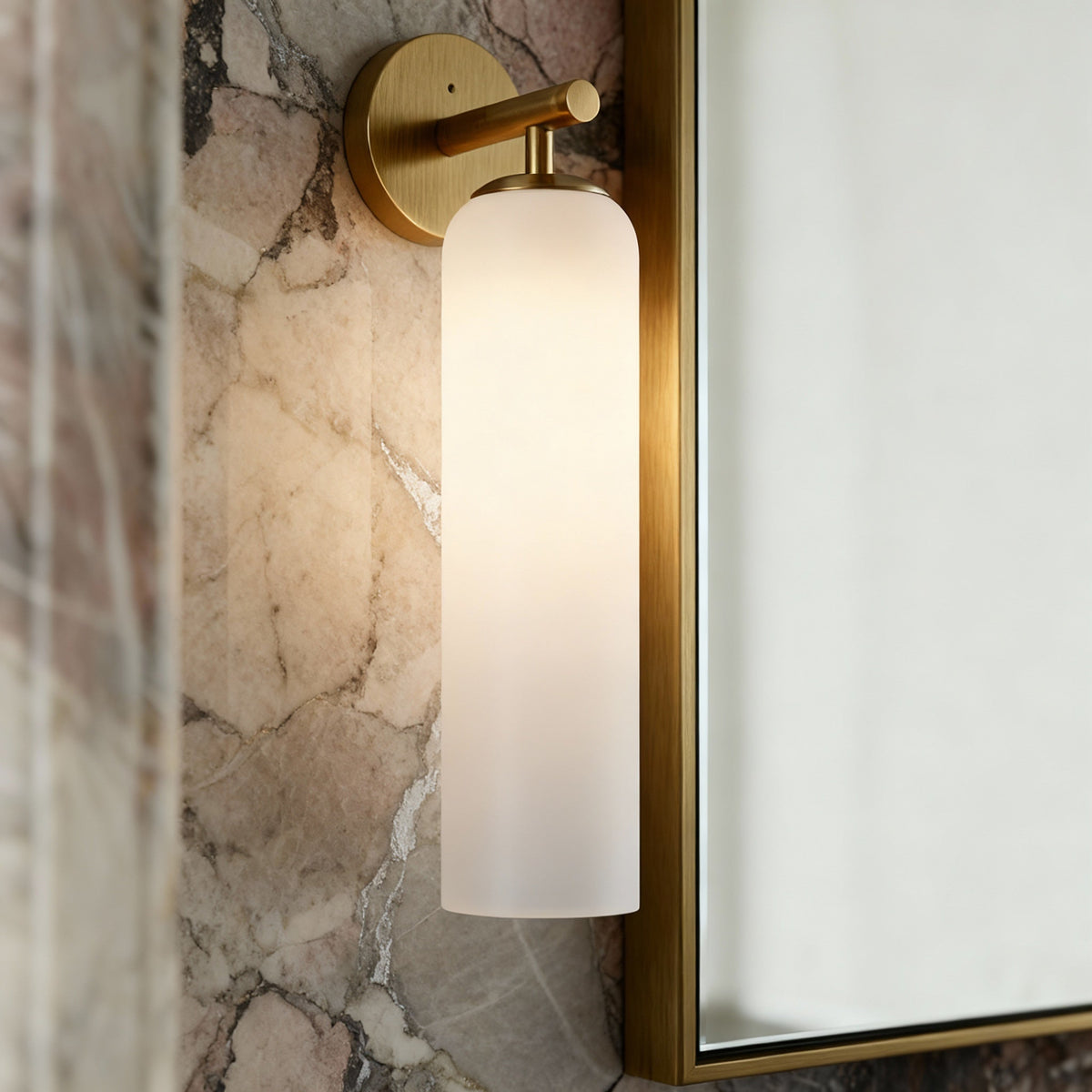 Aplique de pared cilíndrico de vidrio minimalista Lumessa